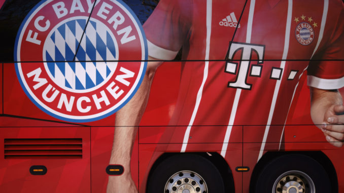 Frankfurt, Germany - April 07: The Coat Of Arms Of The Football Bayern München Bus