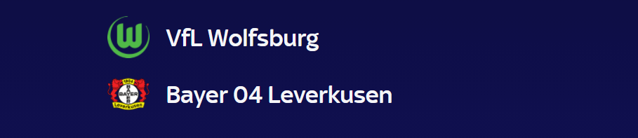 Wolfsburg gegen Leverkusen