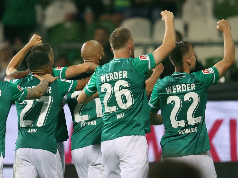 Werder Bremen gewinnt das Nordderby gegen den HSV. ©FIRO/SID