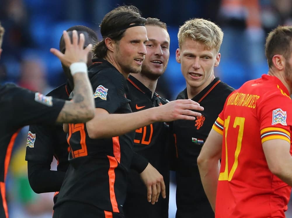 Die Niederlande schlägt Wales mit 2:1 (© AFP/SID/GEOFF CADDICK)