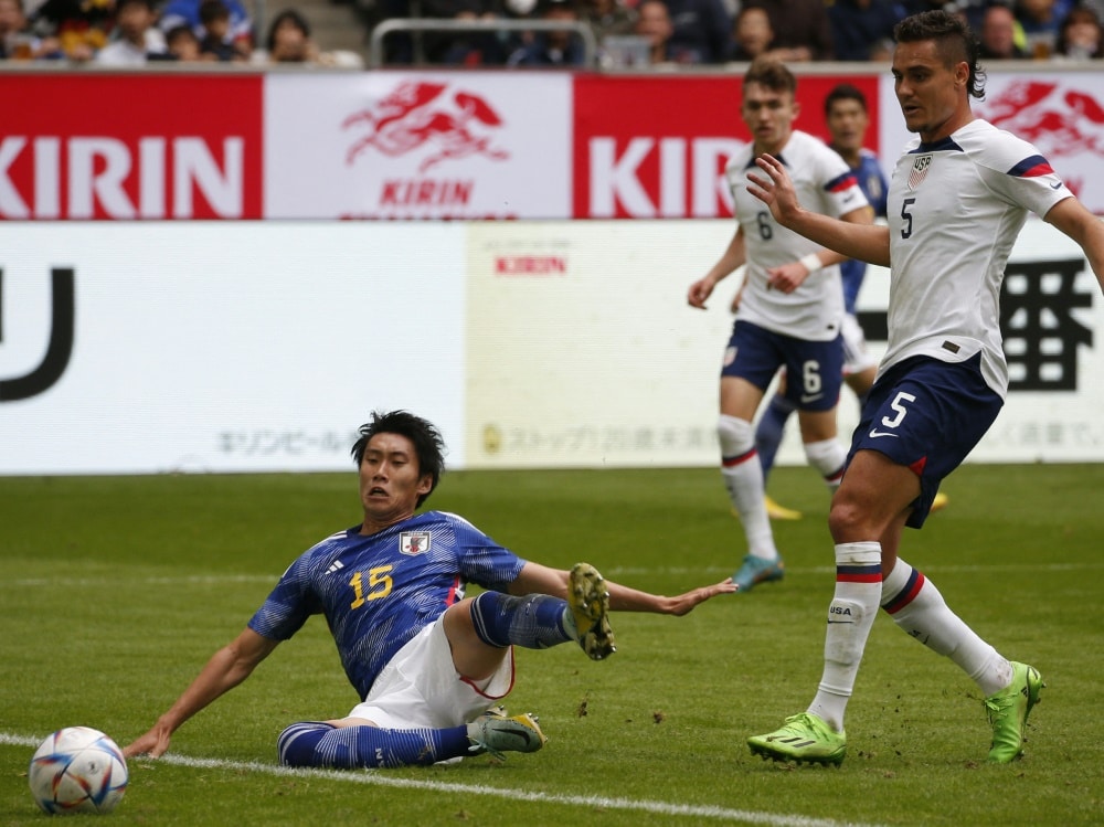 Der Torschütze zur 1:0-Führung für Japan: Daichi Kamada (© AFP/SID/NORBERT SCHMIDT)