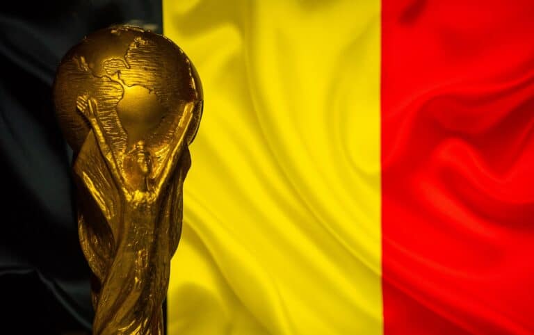 Kroatien gegen Belgien 0:0 Belgien Flagge Fußball