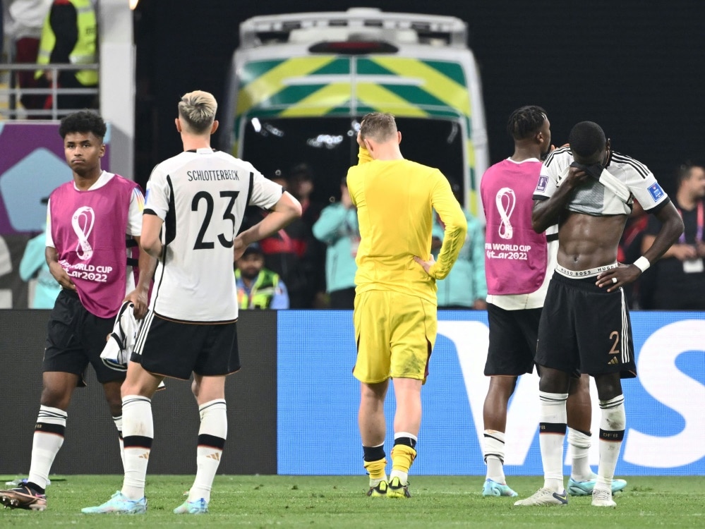 Deutschland muss am Sonntag gegen Spanien punkten (© AFP/SID/JEWEL SAMAD)