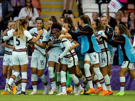 Bild: Portugal ist erstmals für die Frauen-WM qualifiziert (© FIRO/FIRO/SID/)