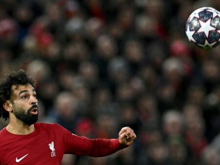 Bild: Salah sichert sich gegen Real zwei Rekorde (© AFP/SID/PAUL ELLIS)