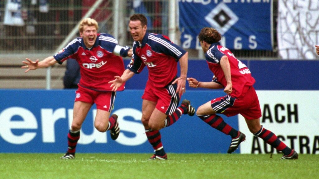 Bild: Andersson schießt die Bayern 2001 zur Meisterschaft (© IMAGO/Uwe Kraft/SID/Uwe Kraft)