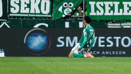 Foto: Njinmah erzielt das Siegtor für Werder © IMAGO/Wunderl/SID/IMAGO/BEAUTIFUL SPORTS/Wunderl