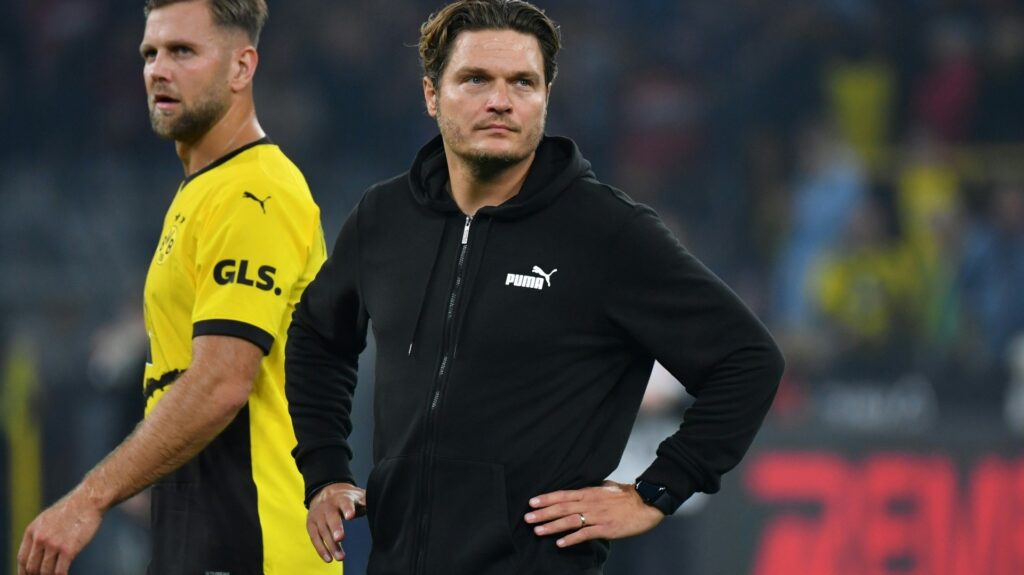 Bild: Dortmunds Trainer Edin Terzic nach dem Spiel (© AFP/SID/UWE KRAFT)