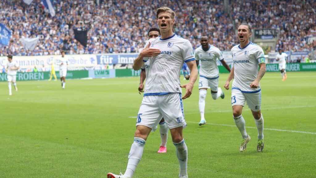 Bild: Schuler traf zum 2:2 für Magdeburg (© IMAGO/Franziska Gora/SID/IMAGO/Franziska Gora)