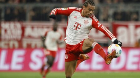 Bild: Leroy Sane soll beim FC Bayern verlängern (© AFP/SID/MICHAELA REHLE)
