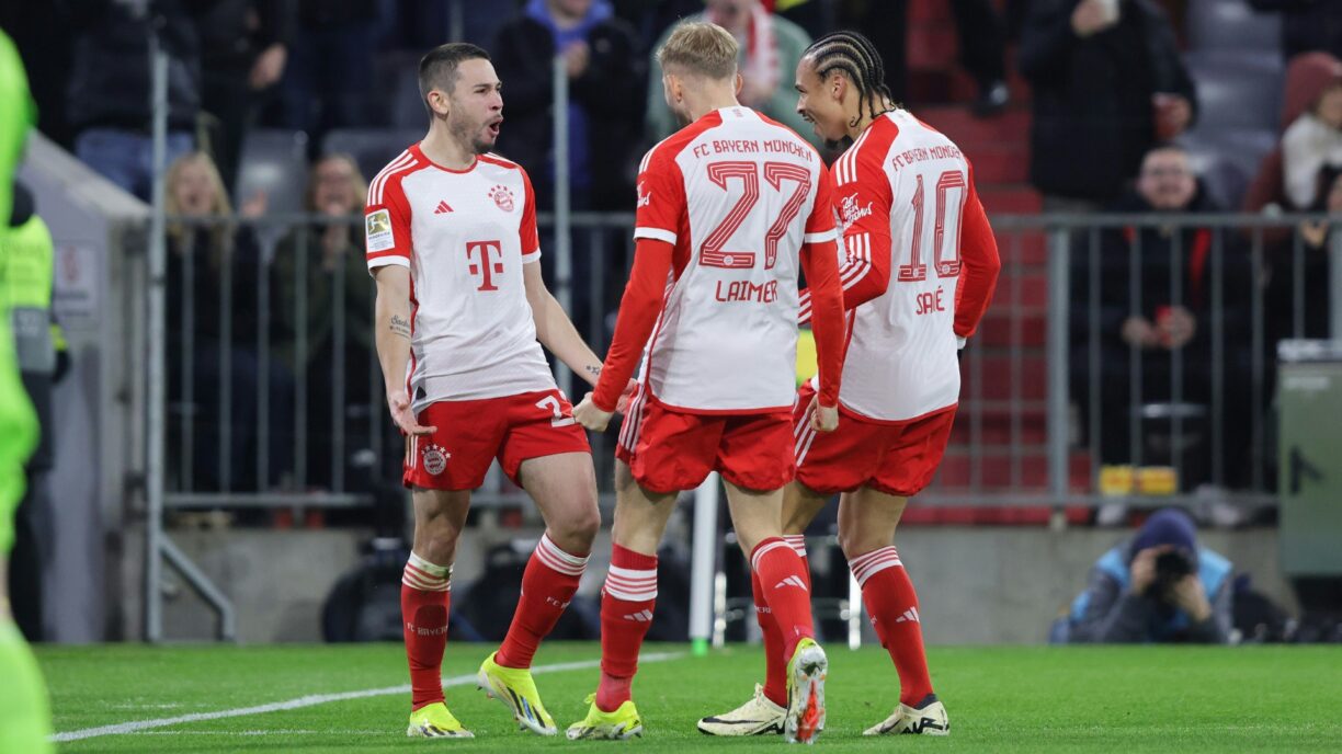 Bild: Bayern München jubelt im Nachholspiel gegen Union Berlin (© FIRO/SID/.)