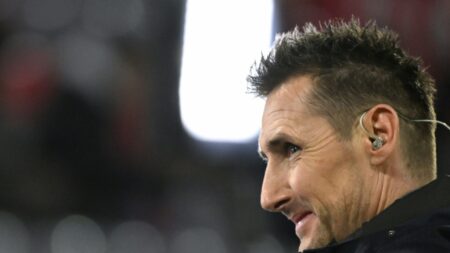 Wird als Lazio-Trainer gehandelt: Miroslav Klose (© AFP/SID/KIRILL KUDRYAVTSEV)