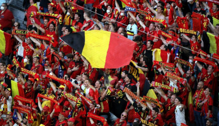 Fußballfans der belgischen Nationalmannschaft
